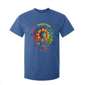 Autism Acceptance Sunflower Puzzle T Shirt For Kid Accept Understand Love ASD TS10 Royal Blue Print Your Wear