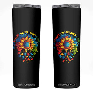 Autism Acceptance Sunflower Puzzle Skinny Tumbler Accept Understand Love ASD TS10 Black Print Your Wear