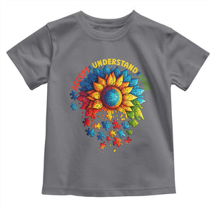 Autism Acceptance Sunflower Puzzle Toddler T Shirt Accept Understand Love ASD TS10 Charcoal Print Your Wear