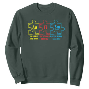 Autism Awareness Sweatshirt Elements Periodic Table ASD TS10 Dark Forest Green Print Your Wear