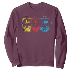 Autism Awareness Sweatshirt Elements Periodic Table ASD TS10 Maroon Print Your Wear