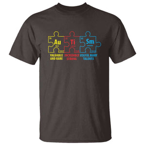 Autism Awareness T Shirt Elements Periodic Table ASD TS10 Dark Chocolate Print Your Wear