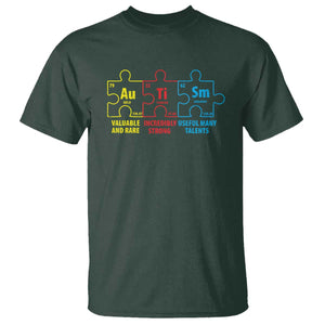 Autism Awareness T Shirt Elements Periodic Table ASD TS10 Dark Forest Green Print Your Wear