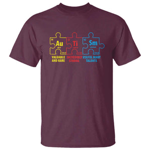 Autism Awareness T Shirt Elements Periodic Table ASD TS10 Maroon Print Your Wear