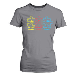 Autism Awareness T Shirt For Women Elements Periodic Table ASD TS10 Charcoal Print Your Wear
