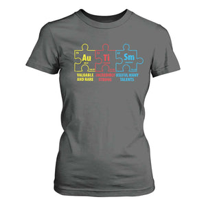 Autism Awareness T Shirt For Women Elements Periodic Table ASD TS10 Dark Heather Print Your Wear