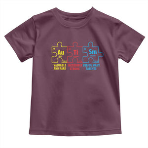 Autism Awareness Toddler T Shirt Elements Periodic Table ASD TS10 Maroon Print Your Wear