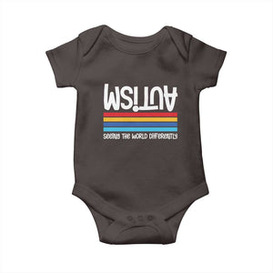 Autism Awareness Baby Onesie Seeing the World Differently ASD Month Support TS10 Dark Chocolate Print Your Wear