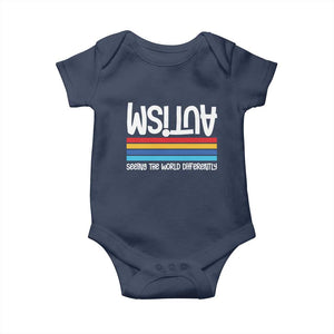 Autism Awareness Baby Onesie Seeing the World Differently ASD Month Support TS10 Navy Print Your Wear