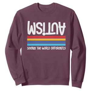 Autism Awareness Sweatshirt Seeing the World Differently ASD Month Support TS10 Maroon Print Your Wear