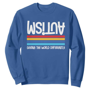 Autism Awareness Sweatshirt Seeing the World Differently ASD Month Support TS10 Royal Blue Print Your Wear