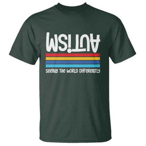 Autism Awareness T Shirt Seeing the World Differently ASD Month Support TS10 Dark Forest Green Print Your Wear