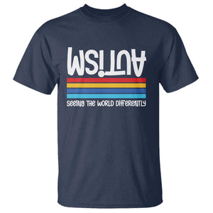 Autism Awareness T Shirt Seeing the World Differently ASD Month Support TS10 Navy Print Your Wear