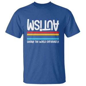 Autism Awareness T Shirt Seeing the World Differently ASD Month Support TS10 Royal Blue Print Your Wear