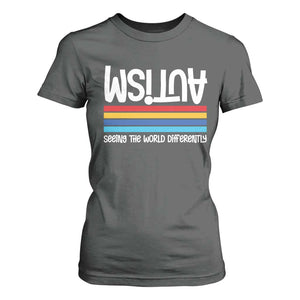 Autism Awareness T Shirt For Women Seeing the World Differently ASD Month Support TS10 Dark Heather Print Your Wear