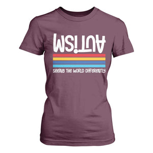 Autism Awareness T Shirt For Women Seeing the World Differently ASD Month Support TS10 Maroon Print Your Wear