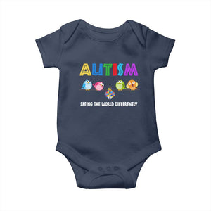 Autism Awareness Baby Onesie Seeing the World Differently ASD Cute Puzzle Pieces Owl TS10 Navy Print Your Wear