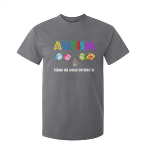 Autism Awareness T Shirt For Kid Seeing the World Differently ASD Cute Puzzle Pieces Owl TS10 Charcoal Print Your Wear