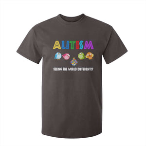 Autism Awareness T Shirt For Kid Seeing the World Differently ASD Cute Puzzle Pieces Owl TS10 Dark Chocolate Print Your Wear