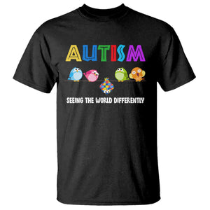 Autism Awareness T Shirt Seeing the World Differently ASD Cute Puzzle Pieces Owl TS10 Black Print Your Wear
