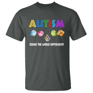 Autism Awareness T Shirt Seeing the World Differently ASD Cute Puzzle Pieces Owl TS10 Dark Heather Print Your Wear