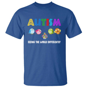 Autism Awareness T Shirt Seeing the World Differently ASD Cute Puzzle Pieces Owl TS10 Royal Blue Print Your Wear