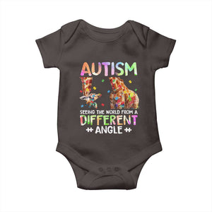 Autism Awareness Giraffe Baby Onesie Seeing The World Differently ASD TS10 Dark Chocolate Print Your Wear