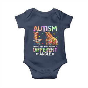 Autism Awareness Giraffe Baby Onesie Seeing The World Differently ASD TS10 Navy Print Your Wear