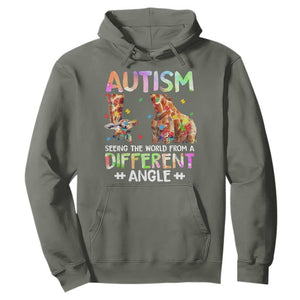 Autism Awareness Giraffe Hoodie Seeing The World Differently ASD TS10 Military Green Print Your Wear