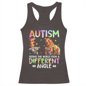 Autism Awareness Giraffe Racerback Tank Top Seeing The World Differently ASD TS10 Dark Chocolate Print Your Wear