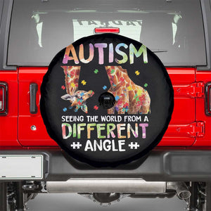 Autism Awareness Giraffe Spare Tire Cover Seeing The World Differently ASD TS10 Black Print Your Wear