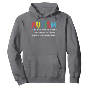Autism Awareness Hoodie Different Makes You Beautiful ASD Month Support TS10 Charcoal Print Your Wear