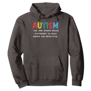 Autism Awareness Hoodie Different Makes You Beautiful ASD Month Support TS10 Dark Chocolate Print Your Wear