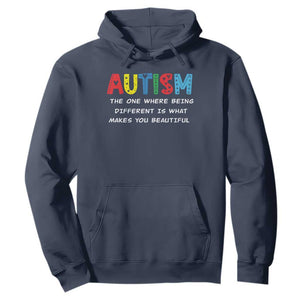 Autism Awareness Hoodie Different Makes You Beautiful ASD Month Support TS10 Navy Print Your Wear