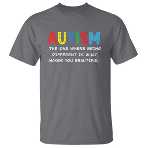 Autism Awareness T Shirt Different Makes You Beautiful ASD Month Support TS10 Charcoal Print Your Wear