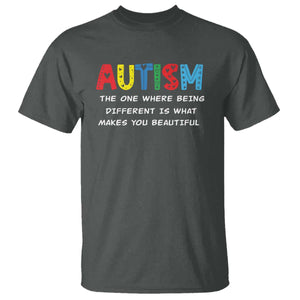 Autism Awareness T Shirt Different Makes You Beautiful ASD Month Support TS10 Dark Heather Print Your Wear