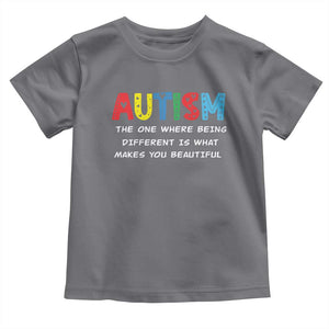 Autism Awareness Toddler T Shirt Different Makes You Beautiful ASD Month Support TS10 Charcoal Print Your Wear