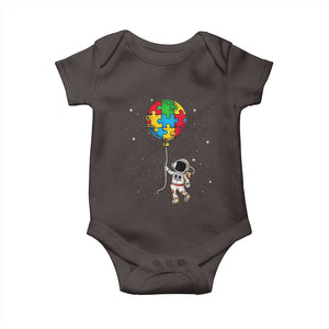 Autism Awareness Astronaut Baby Onesie Puzzle Pieces Balloon Space Autistic TS10 Dark Chocolate Print Your Wear