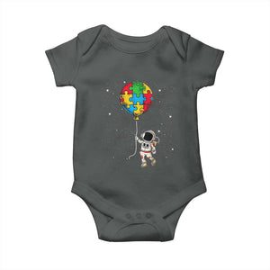 Autism Awareness Astronaut Baby Onesie Puzzle Pieces Balloon Space Autistic TS10 Dark Heather Print Your Wear
