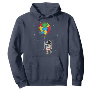 Autism Awareness Astronaut Hoodie Puzzle Pieces Balloon Space Autistic TS10 Navy Print Your Wear