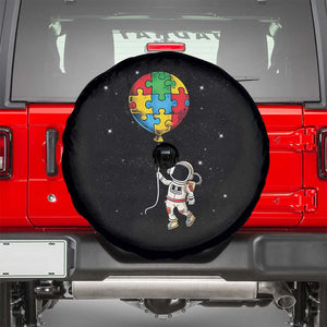 Autism Awareness Astronaut Spare Tire Cover Puzzle Pieces Balloon Space Autistic TS10 Black Print Your Wear