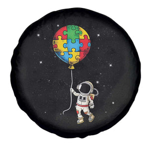 Autism Awareness Astronaut Spare Tire Cover Puzzle Pieces Balloon Space Autistic TS10 Print Your Wear
