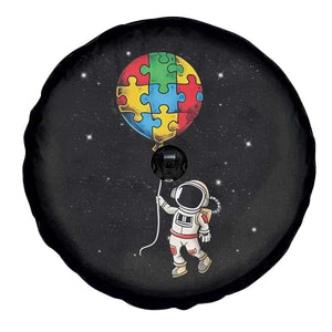 Autism Awareness Astronaut Spare Tire Cover Puzzle Pieces Balloon Space Autistic TS10 Print Your Wear