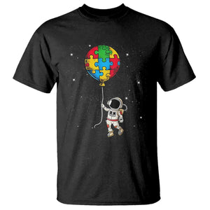 Autism Awareness Astronaut T Shirt Puzzle Pieces Balloon Space Autistic TS10 Black Print Your Wear