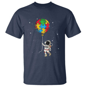 Autism Awareness Astronaut T Shirt Puzzle Pieces Balloon Space Autistic TS10 Navy Print Your Wear