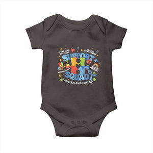 Autism Awareness Support Squad Baby Onesie TS10 Dark Chocolate Print Your Wear