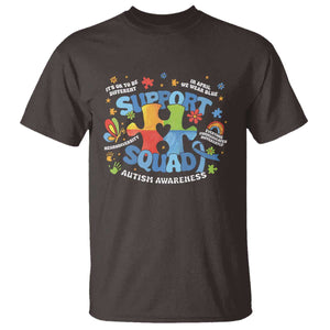 Autism Awareness Support Squad T Shirt TS10 Dark Chocolate Print Your Wear