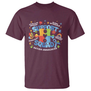 Autism Awareness Support Squad T Shirt TS10 Maroon Print Your Wear
