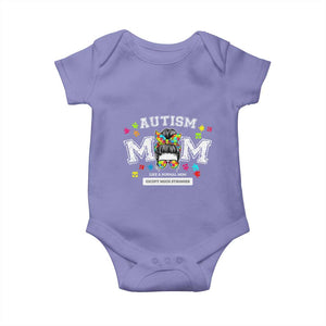 Autism Mom Baby Onesie Much Stronger Messy Bun ASD Autism Awareness TS10 Violet Print Your Wear