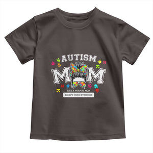 Autism Mom Toddler T Shirt Much Stronger Messy Bun ASD Autism Awareness TS10 Dark Chocolate Print Your Wear